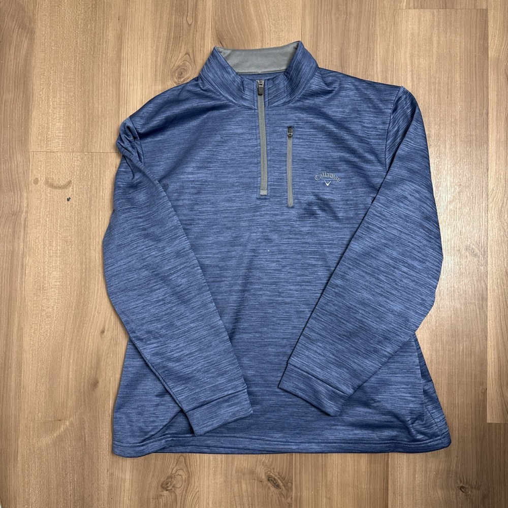 Callaway Golf Quarter Zip Pullover Sweatshirt Men's XL Blue Long Sleeve Jacket